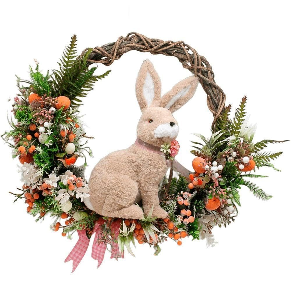 Guirlanda Decorativa De Páscoa Coelho Enfeite Arranjos 60cm