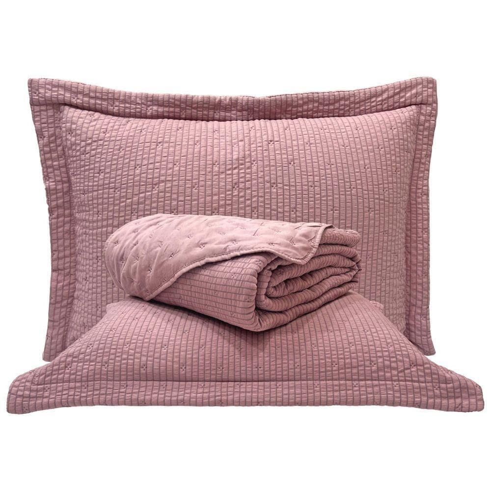 Kit Cobre Leito Colcha Casa Scarpa Anabela King Dupla 3Peças
