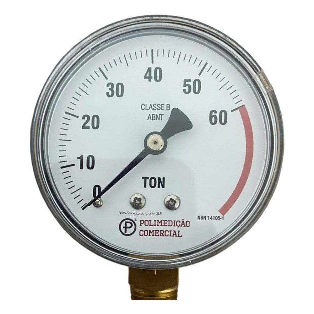 Manômetro Pressão Prensa Hidráulica 60 Ton 1/4 Npt