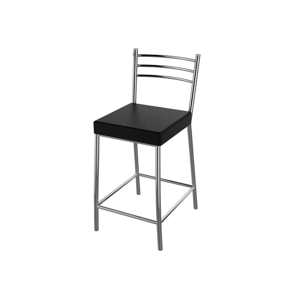 Banqueta Cromada Quadrada Turim Baixa 50cm - Flape