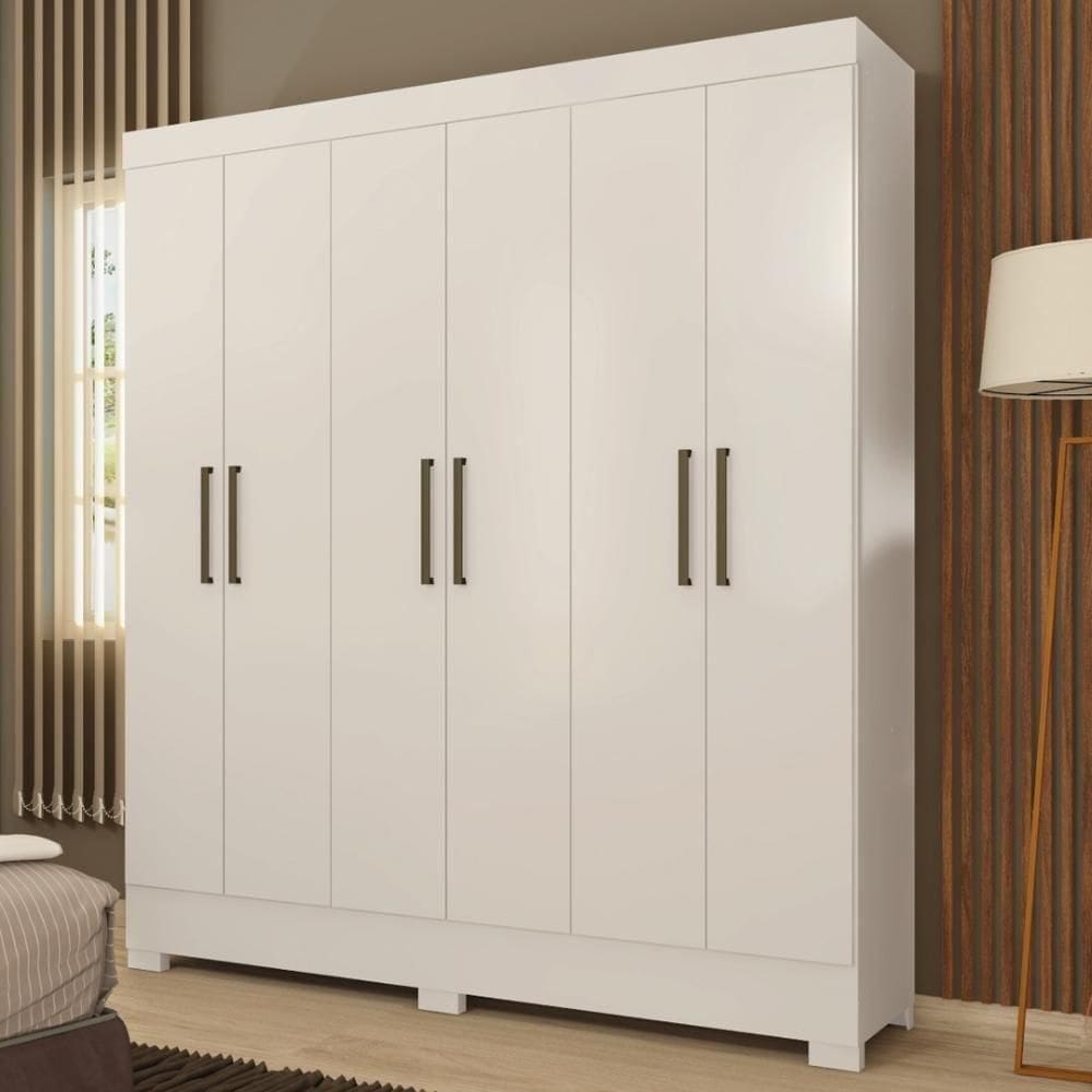 Guarda Roupa Casal 6 Portas E 2 Gavetas Dallas - Branco Branco