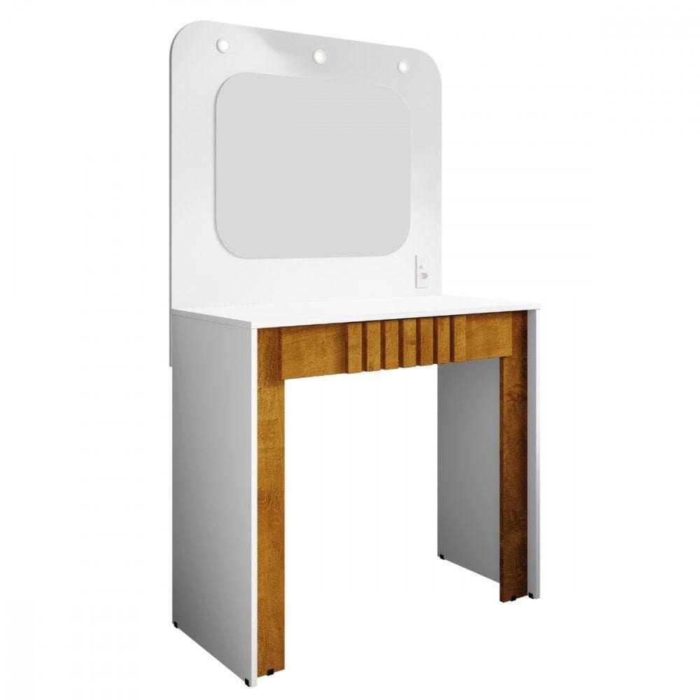 Penteadeira Camarim Rouge Espelho Branco Naturalle Bechara Branco Com Naturalle