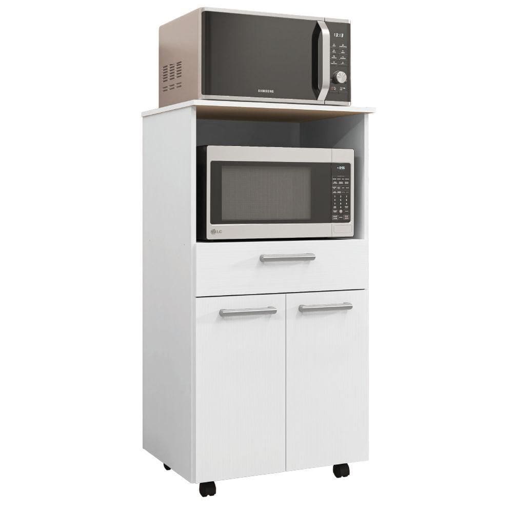 Armário De Cozinha Balcão Multiuso Duplo Forno Duetto Branco Kit`s Paraná Branco