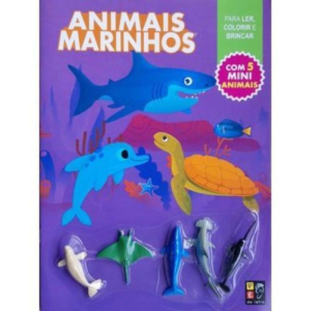 Livro Para Ler, Colorir E Brincar - Animais Marinhos