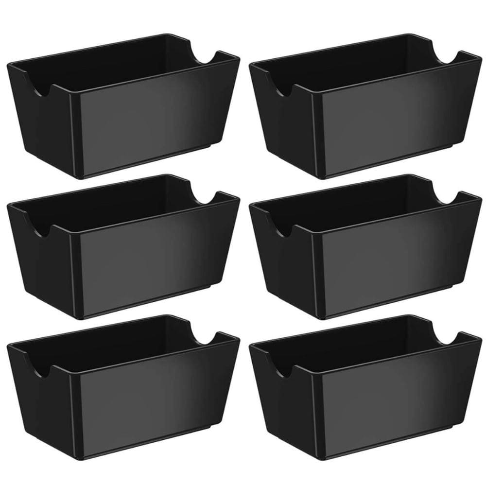 Kit 6 Porta Sachês Pretos Molhos Chá Açúcar Uno Coza Organizador de Mesa