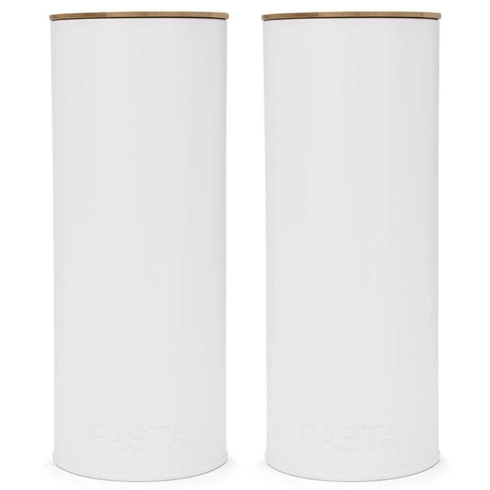 Kit 2 Potes para Massa 2,5L Porta Condimentos Redondo Lata Pasta Haus Concept Branco