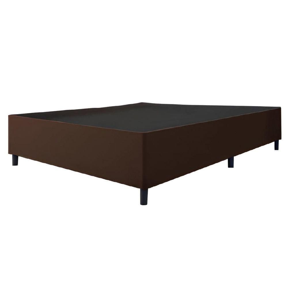 Cama Base Casal Queen 1,58m Suede Marsala Marrom