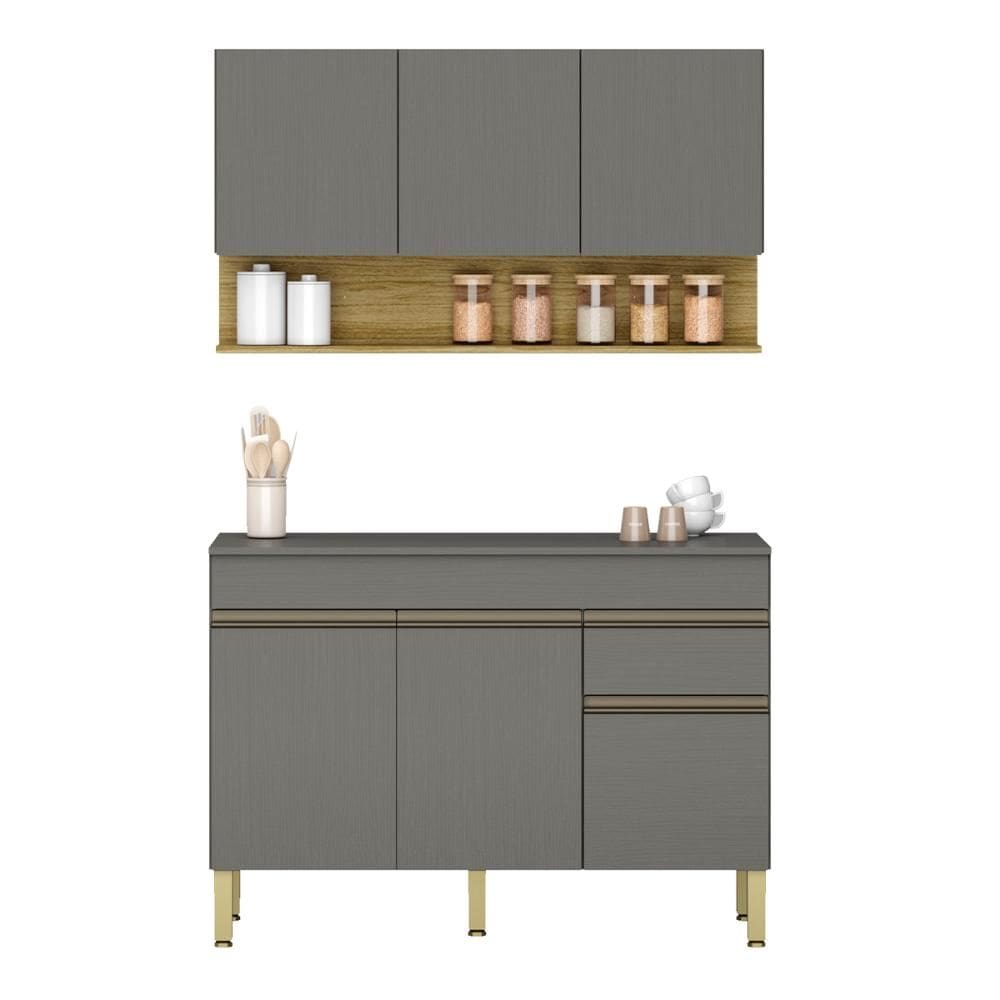 Conjunto de Armarios Modulados Line com 6 Portas e 1 Gaveta