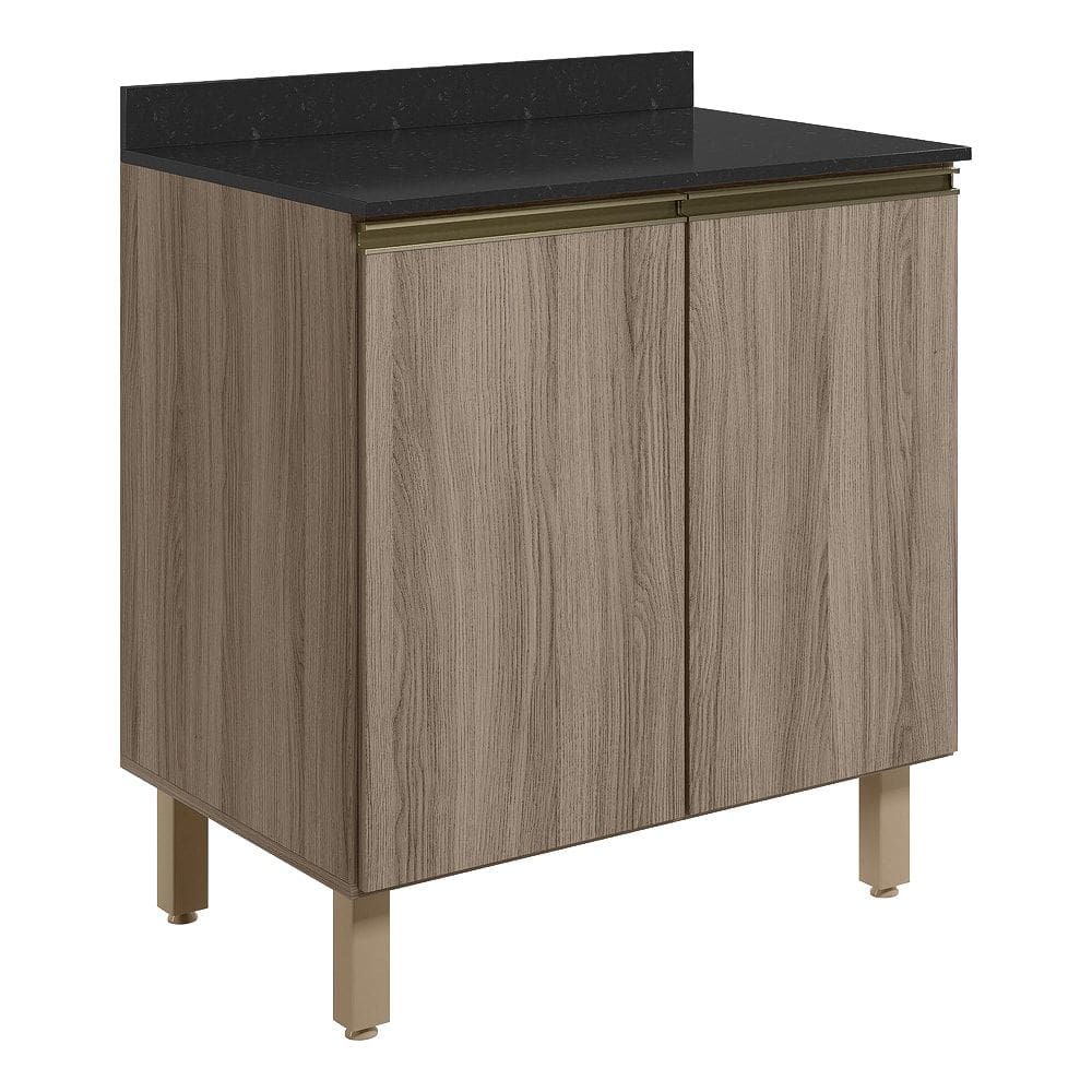Balcao Com Tampo 2P 60 cm MDF Kali 12220 Carvalho Toq Carvalho Toq Nicioli