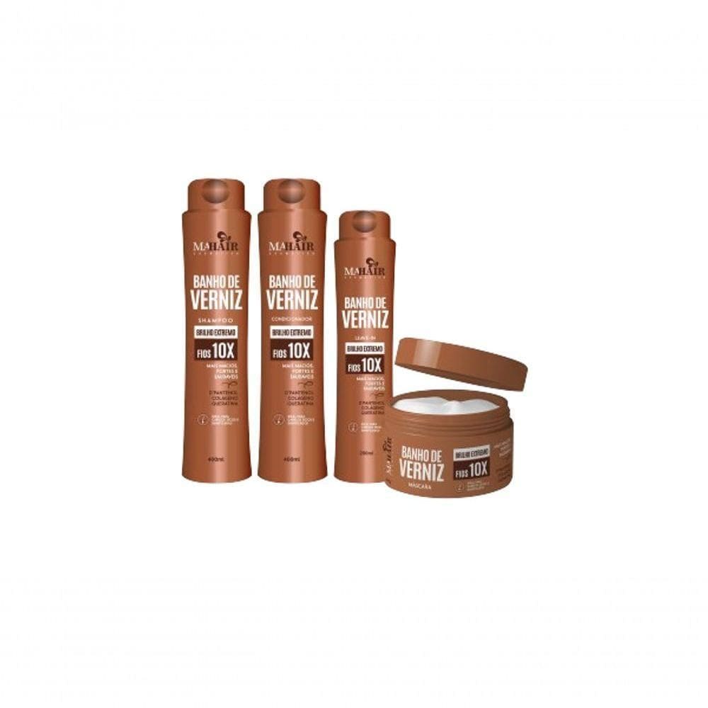 Kit Capilar Banho De Verniz Mahair (4 Itens)