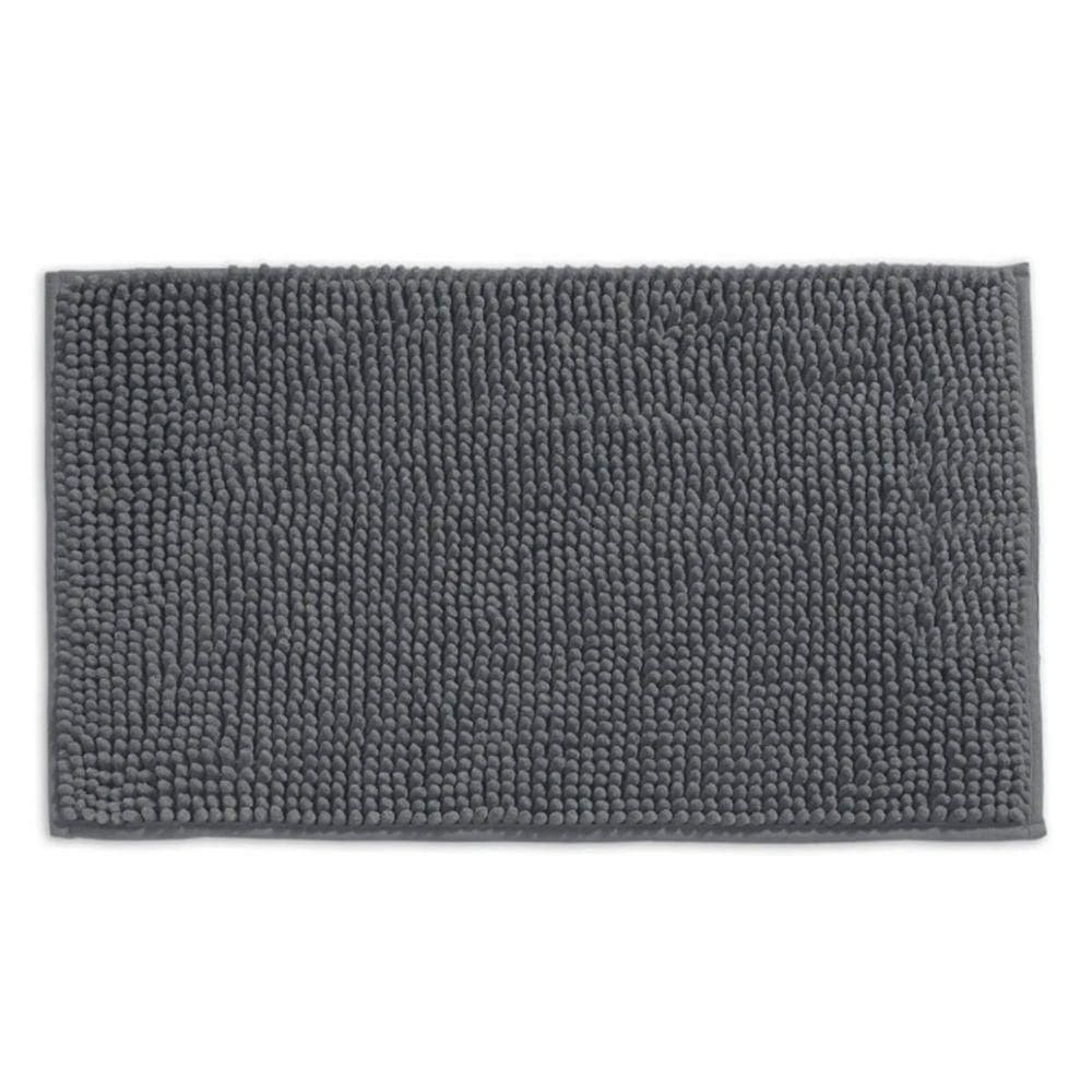 Tapete Buettner Microfibra Antiderrapante Chenille Greco 50x70cm Chumbo