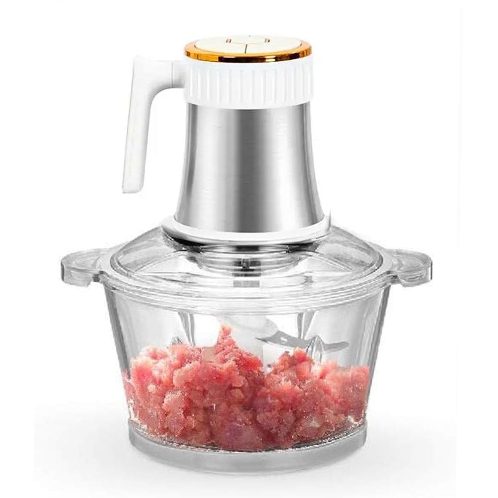 Mini Processador Moedor de Carne Eletrico 4 Laminas 3 Litros Tritura Legumes Verduras Alimentos Especiarias Preparo Refeiçao Cozinha Restaurante