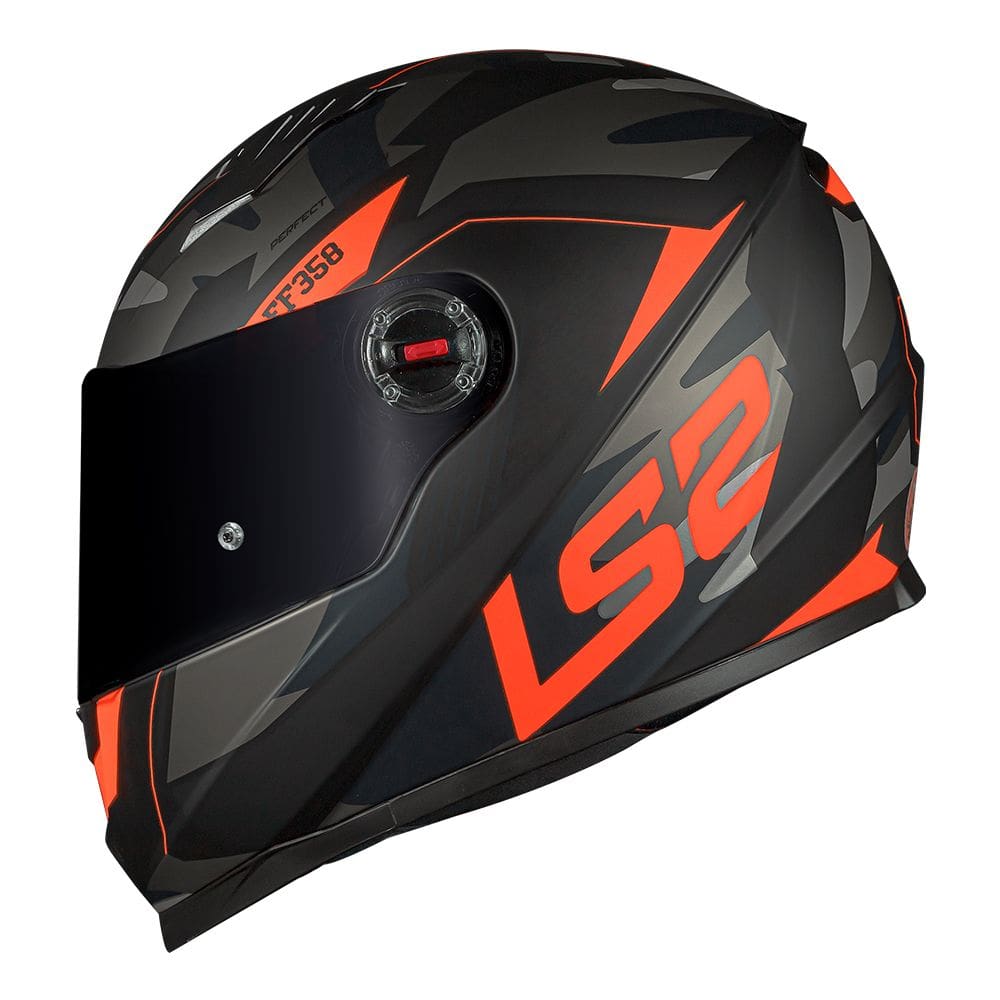Capacete LS2 FF358 Tank Preto Cinza e Laranja