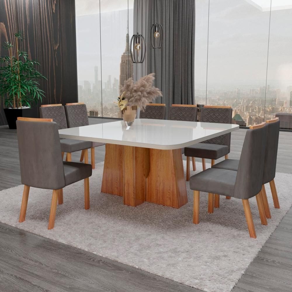 Sala de Jantar 135x135 Magic Bom Pastor 8 Cadeiras