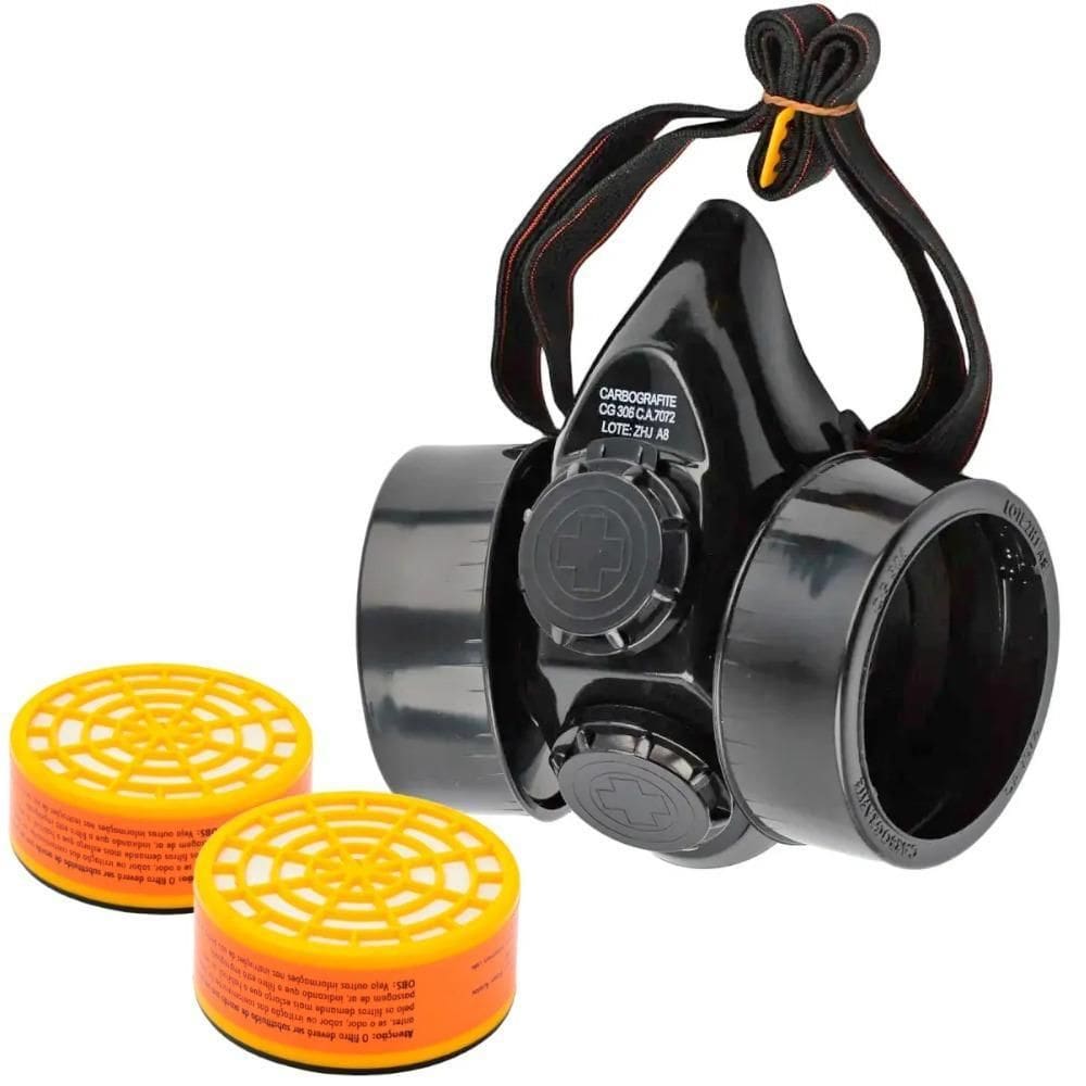 Respirador Semifacial Cg306 2 Cartuchos R203 Carbografite
