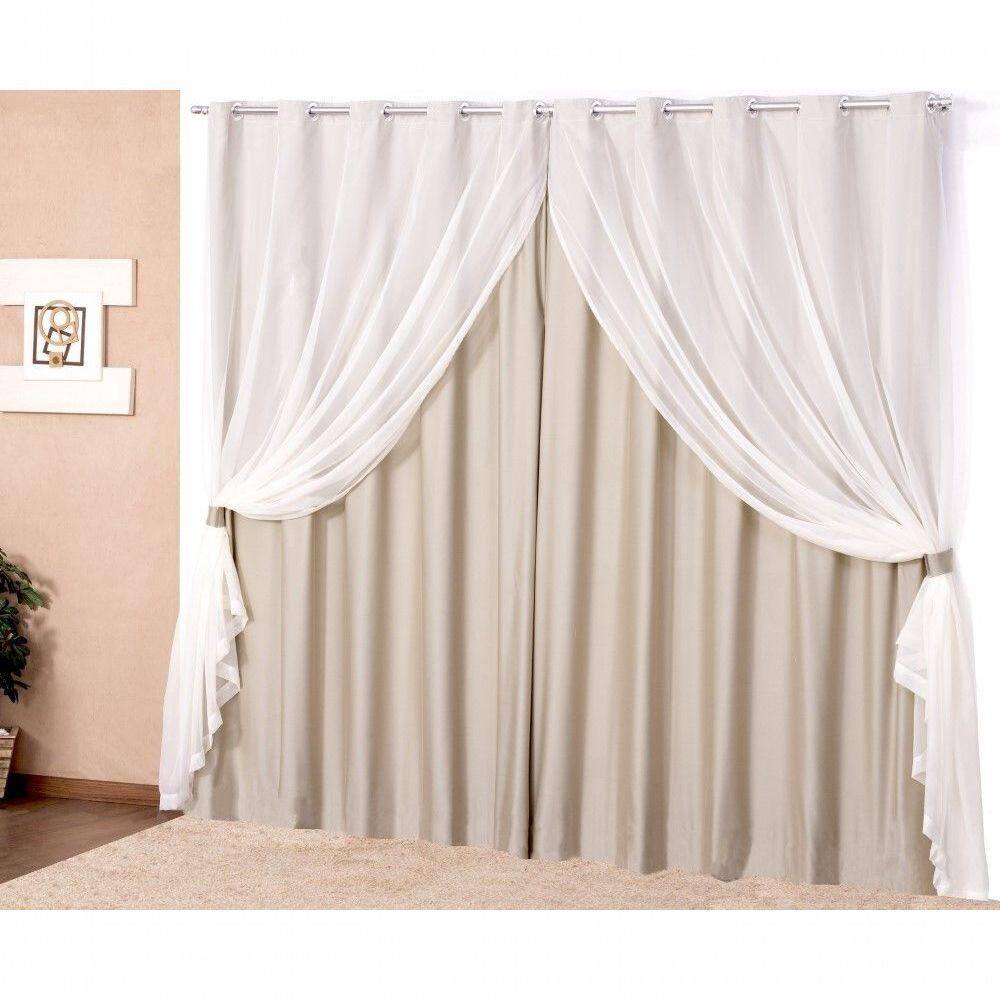 Cortina Blackout Elegante Com Voil 2,00 X 1,70 - Proteção, Estilo E Conforto Para Sua Sala Ou Quarto!