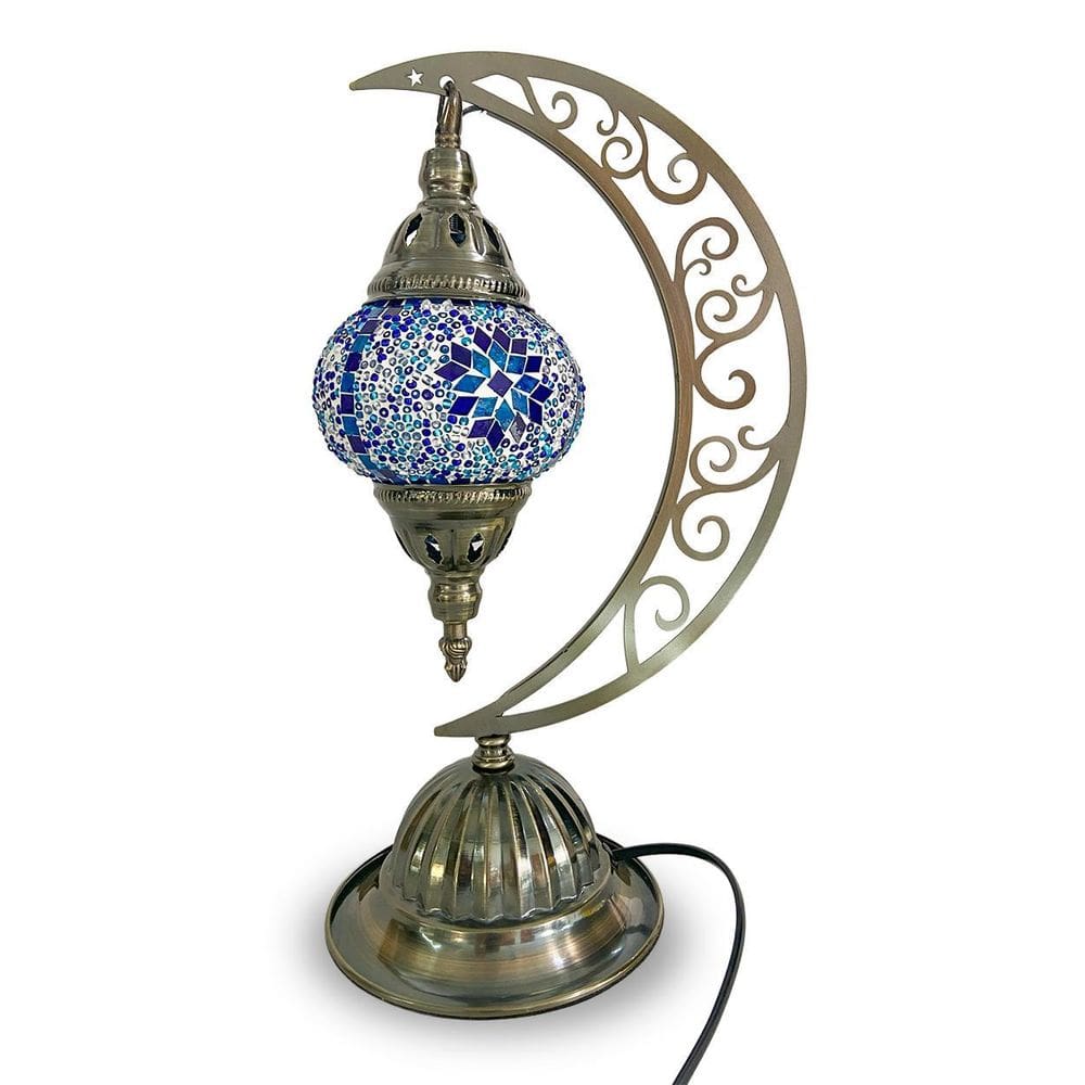 Luminária Decorativa Pendente Lua Azul 40Cm