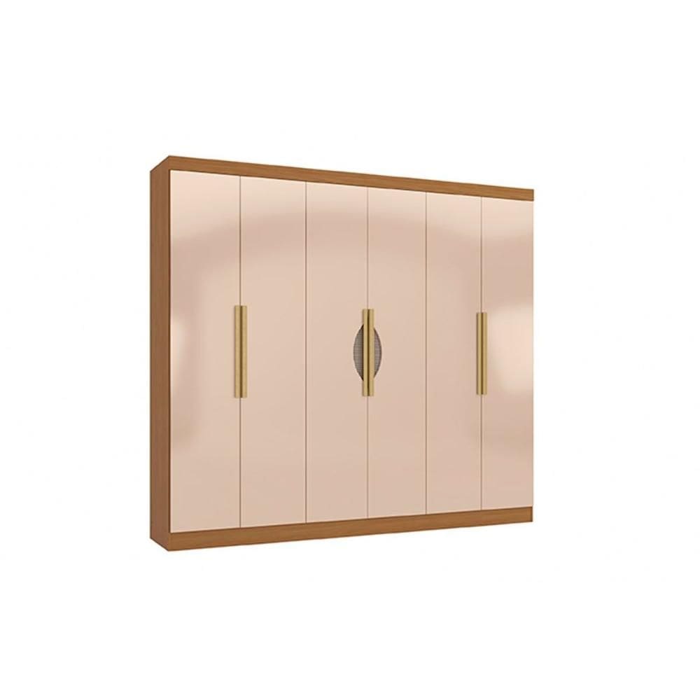 Guarda Roupa 6 Portas e 4 Gavetas R580 Canela/Macadamia | Extra