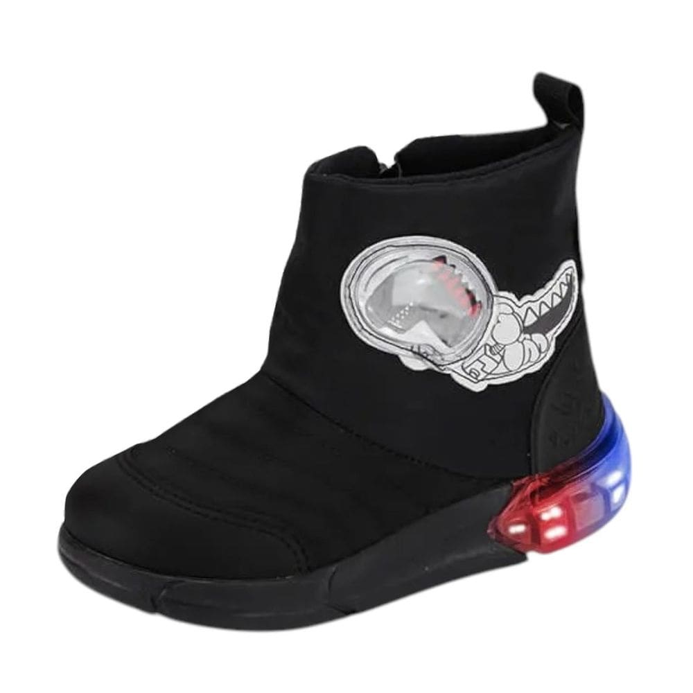 Bota Infantil Menino Luz LED Dino Estilosa Space Bibi
