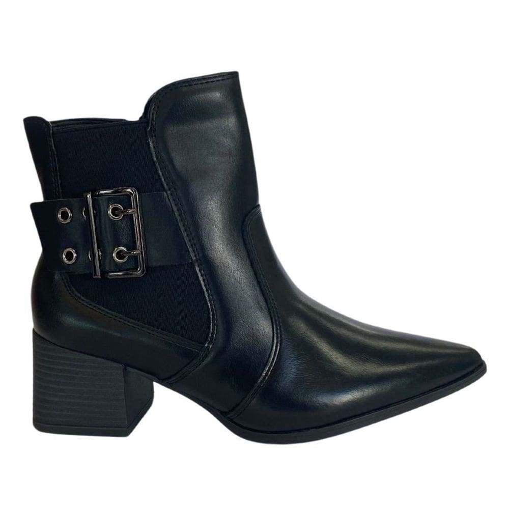 Bota Ramarim 2559132 Feminino Preto cano curto bico fino
