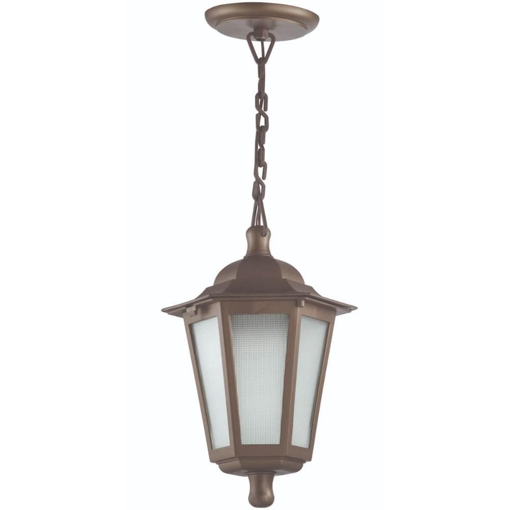 Luminária de Teto Pendente Marrom Colonial com Lente Fosca Polipropileno Dital Linha Grega