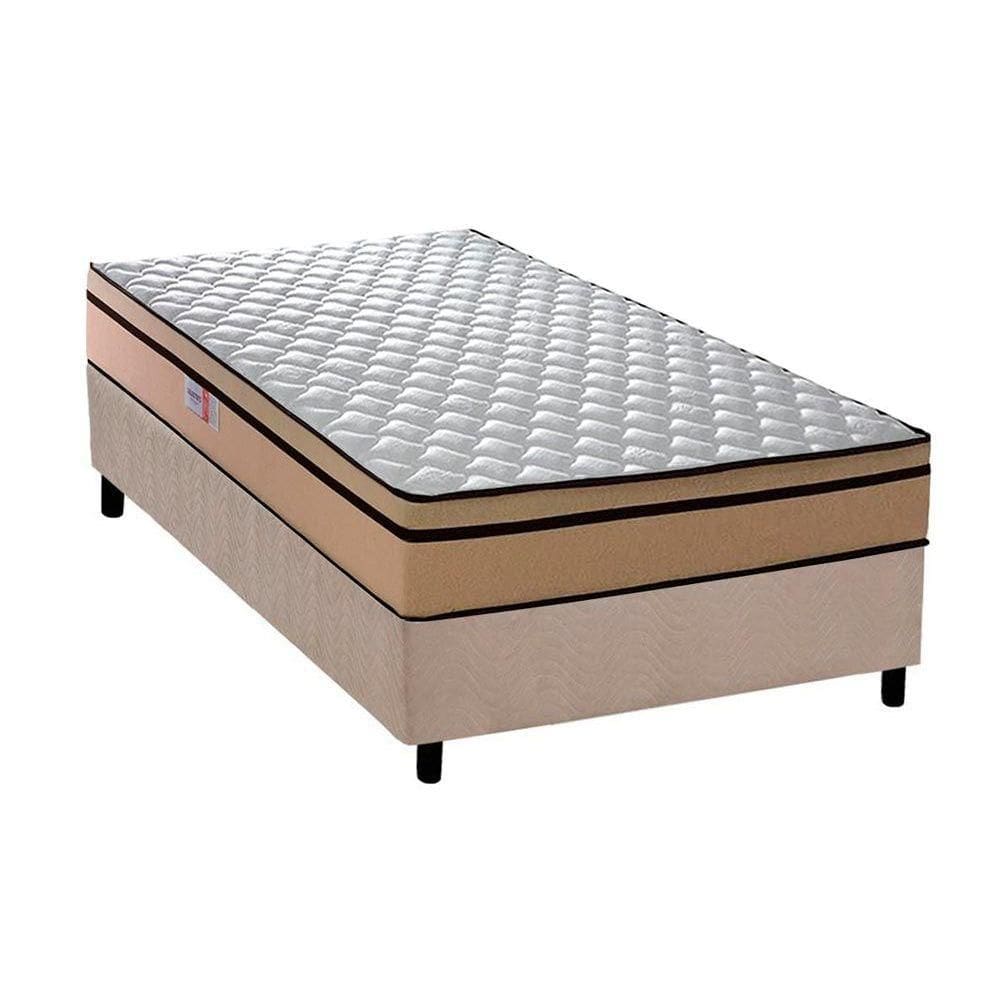 Cama Box Solteiro: Colchão Ortopédico Plumatex D45 / Anatômico Selectus + Base CRC Suede Clean (88x188)
