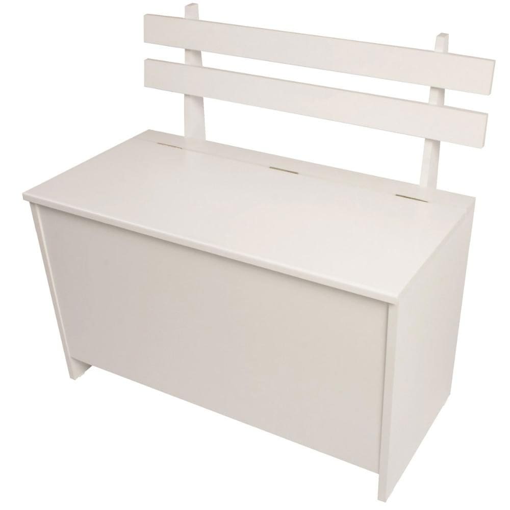 Caixa de Lenha Porta Trecos e Assento Branca Completa Móveis