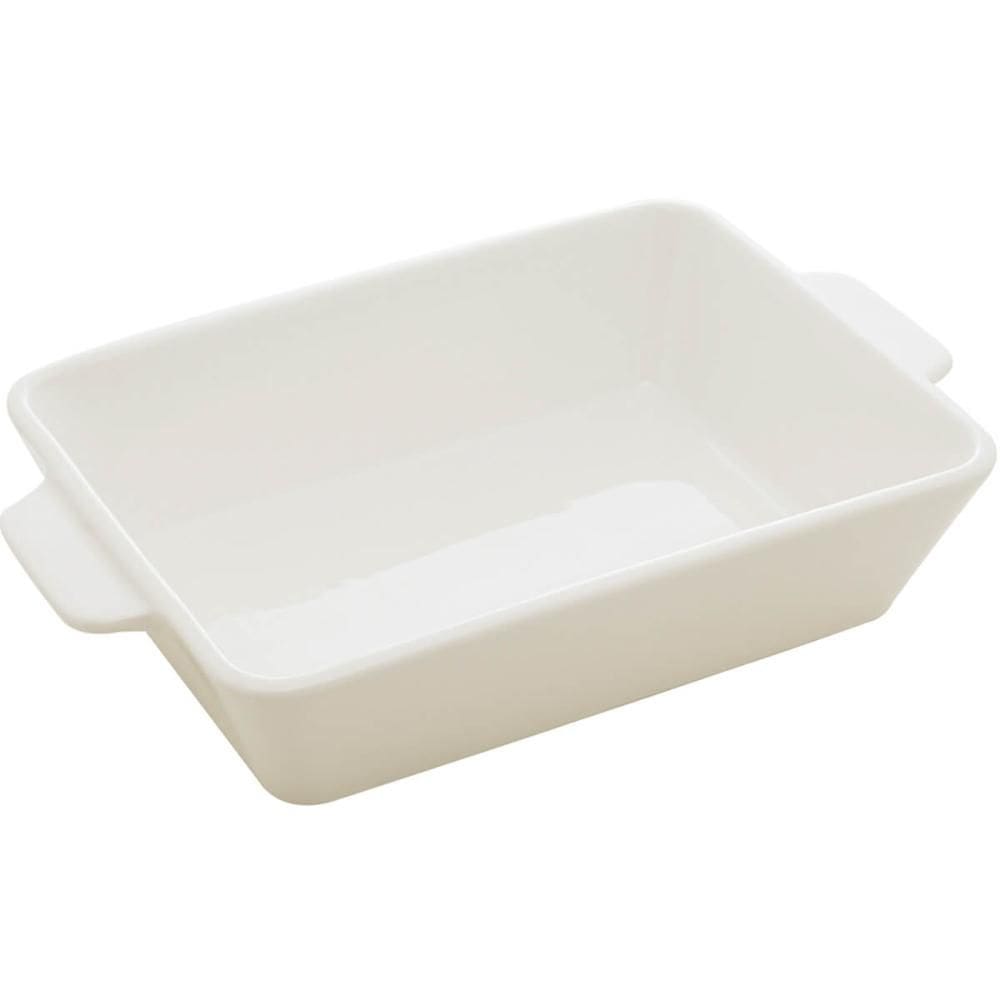 Refratário de Porcelana com Alça 28x17cm Basic Lyor Assadeira Travessa Média Branca