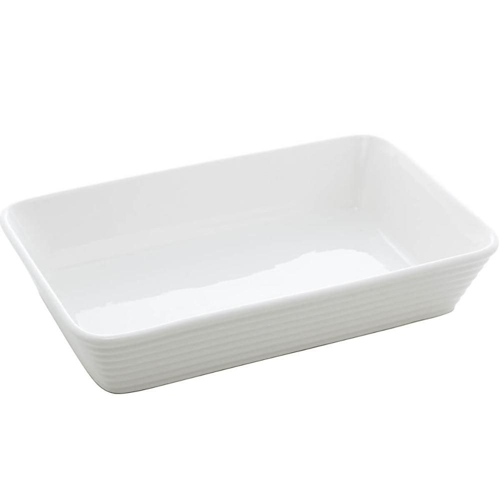Refratário de Porcelana 26x17cm Travessa Branca Assadeira Retangular Gratinados Sobremesas Línea Lyor