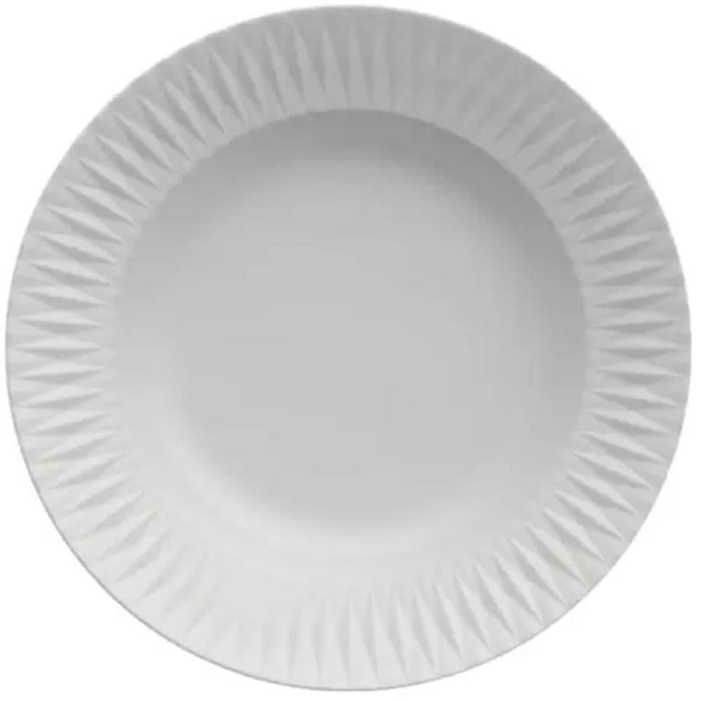 Prato Fundo em Porcelana 23cm Branco Diamante Germer Mesa Posta Jantar