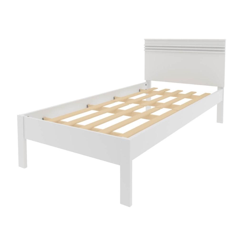 Cama de Solteiro CM8010 Para Colchão de 88cm Branca Tecnomobili