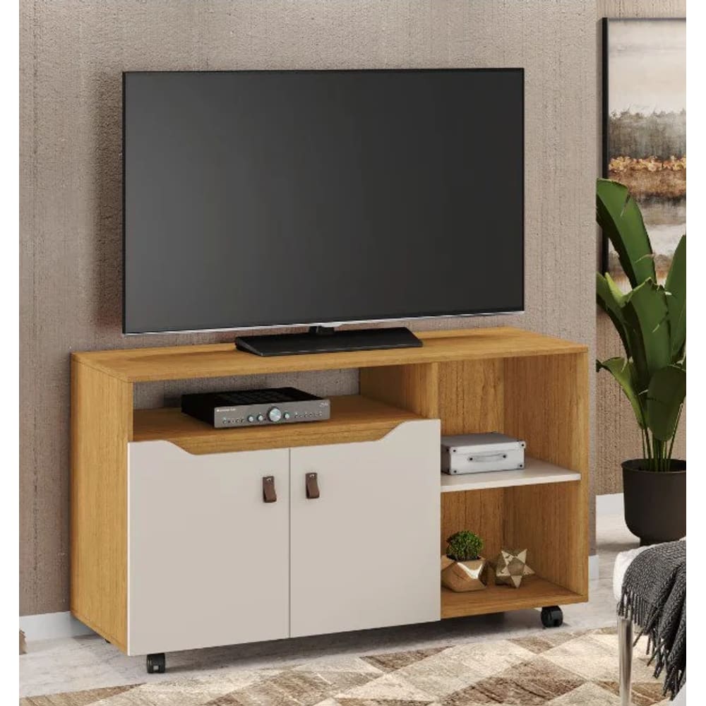 Rack Seleto Para Tv Até 49” JCM movelaria - Cinamomo/Off