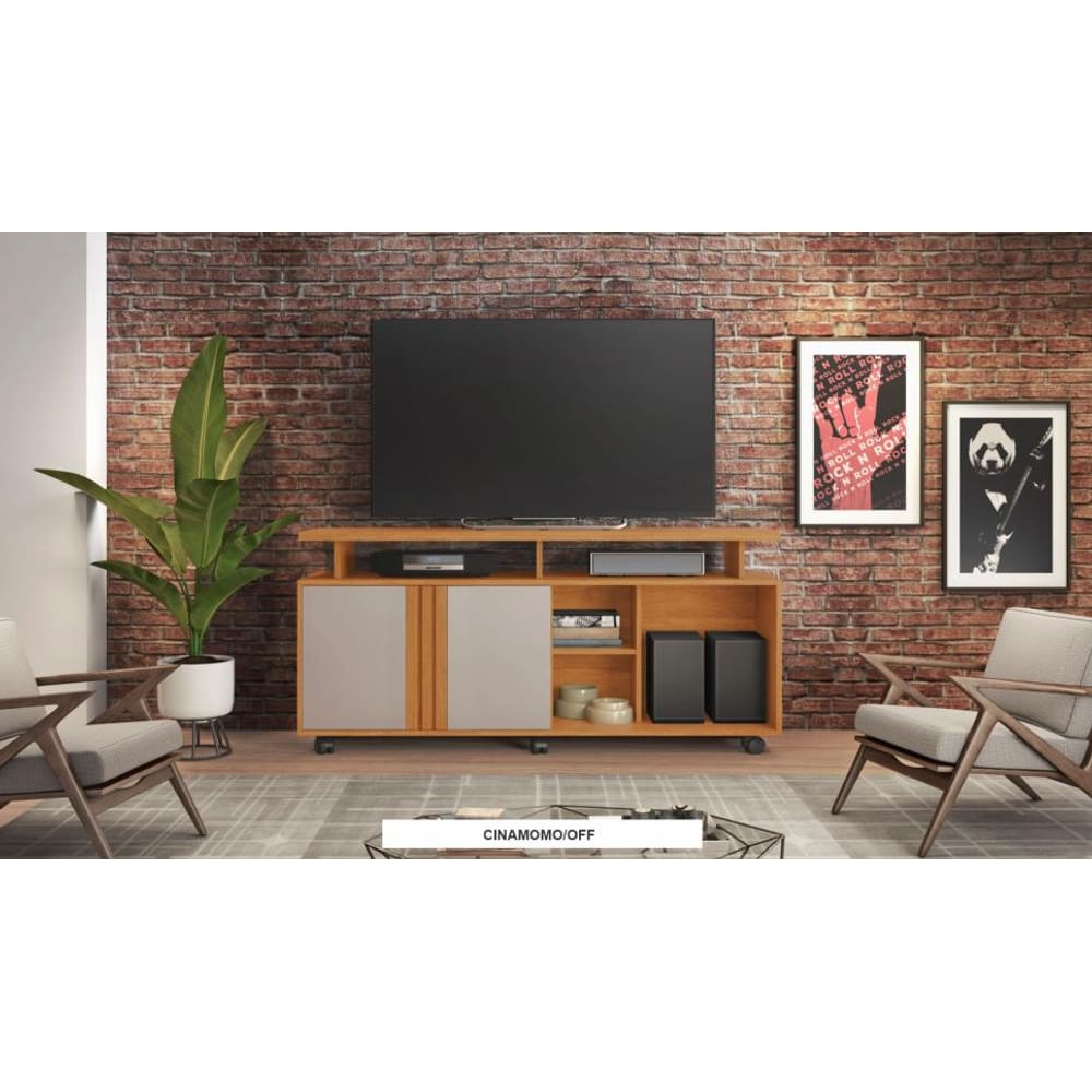 Rack Humor Para Tv Até 56” JCM Movelaria - Cinamomo/Off