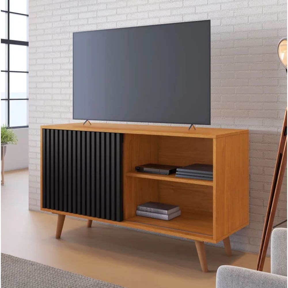 Rack Carinho Para Tv Até 43” JCM Movelaria - Cinamomo/Preto