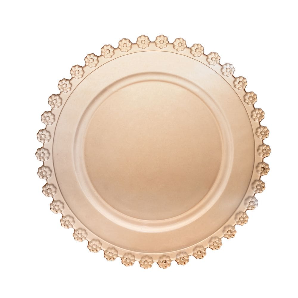 Prato Raso P/Sobremesa de Cristal Daisy Âmbar 20cm Wolff