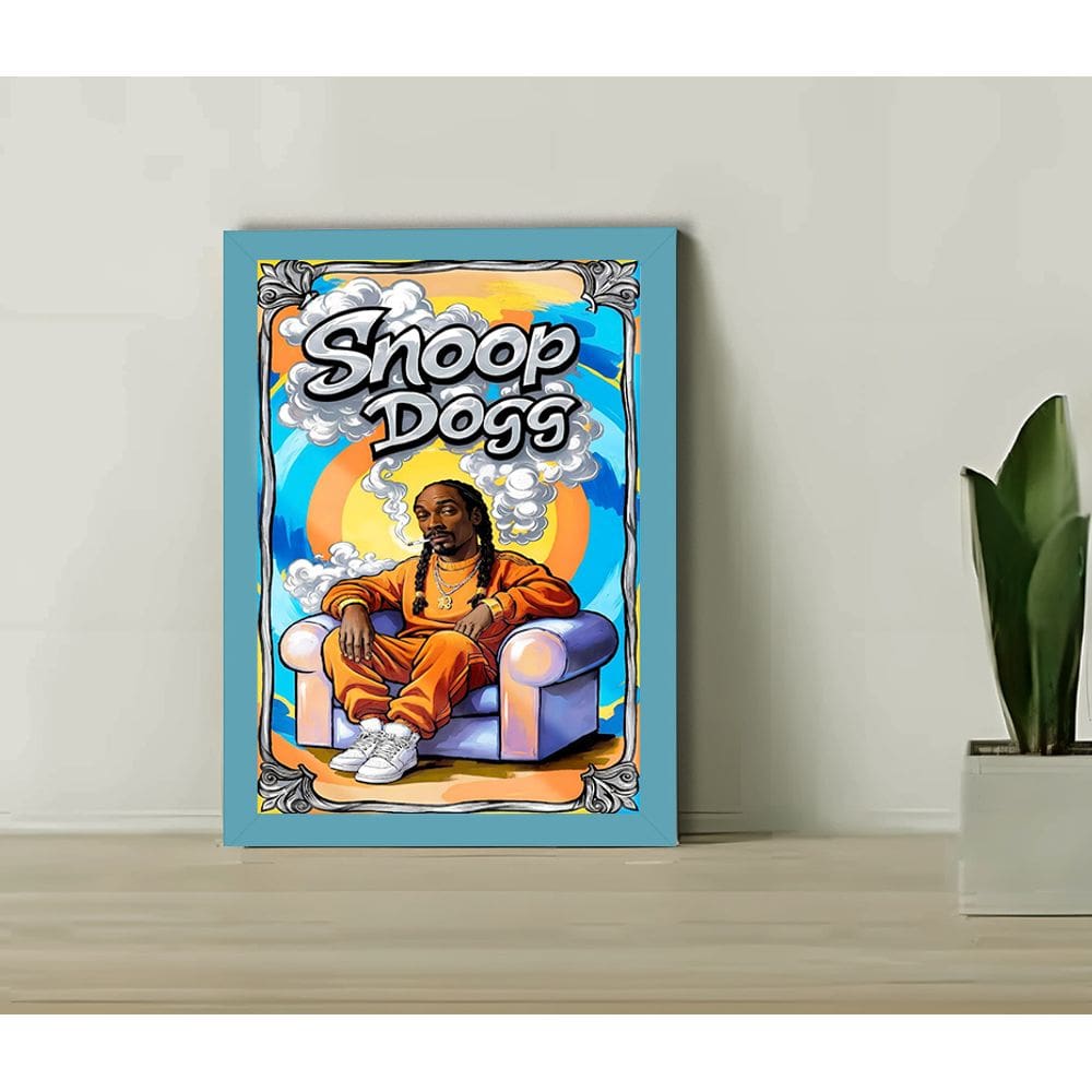 Quadro Decorativo Snoop Dogg Cartoon + Vidro 33x25 Sala