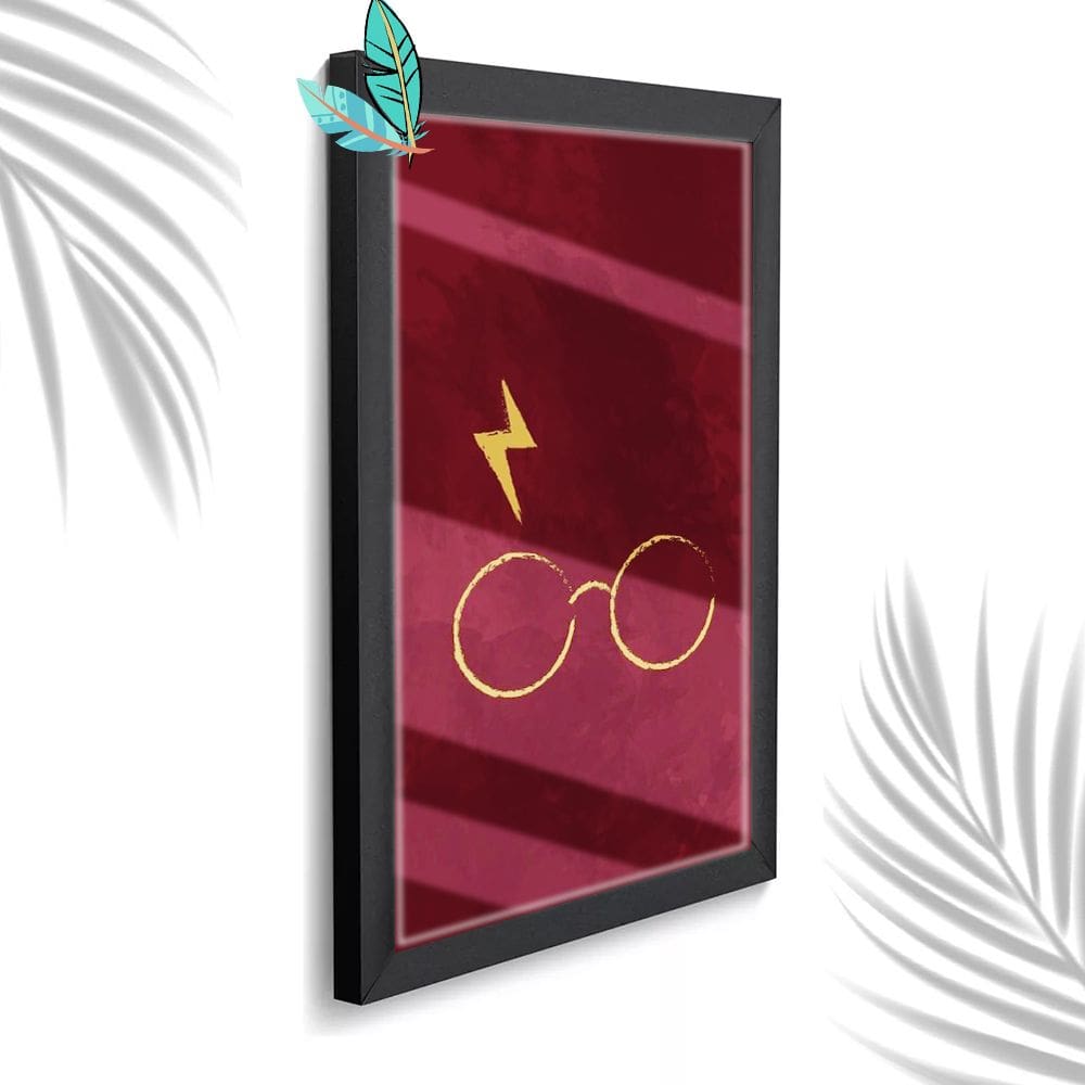 Quadro Decorativo Harry Potter Óculos + Vidro 33x25 Estudio