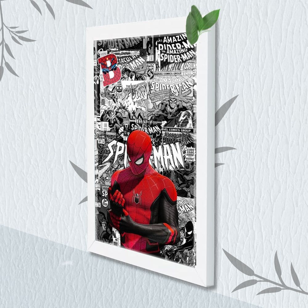 Quadro Decorativo Spider-Man Paper + Vidro 33x25 Sala Quarto
