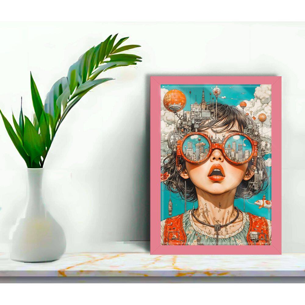 Quadro Decorativo Baby Futurista + Vidro 33x25 Escritório