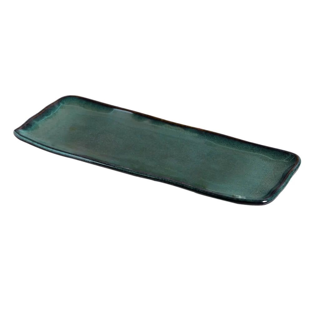 Travessa Bandeja de Cerâmica Stoneware Orgânico Oceano 33cm - Porto Brasil