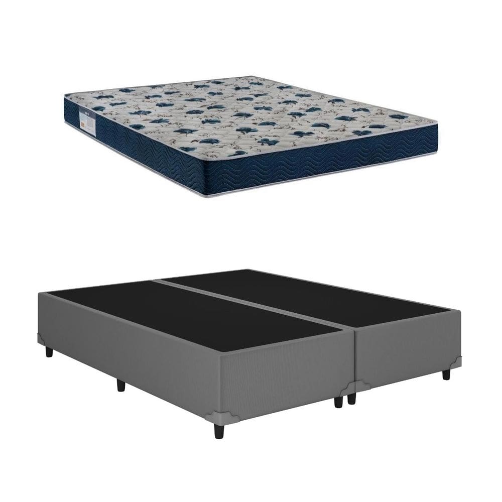Cama Box Casal Bipartido Iso 60 Espuma D28 138x188 Cinza - Ortobom