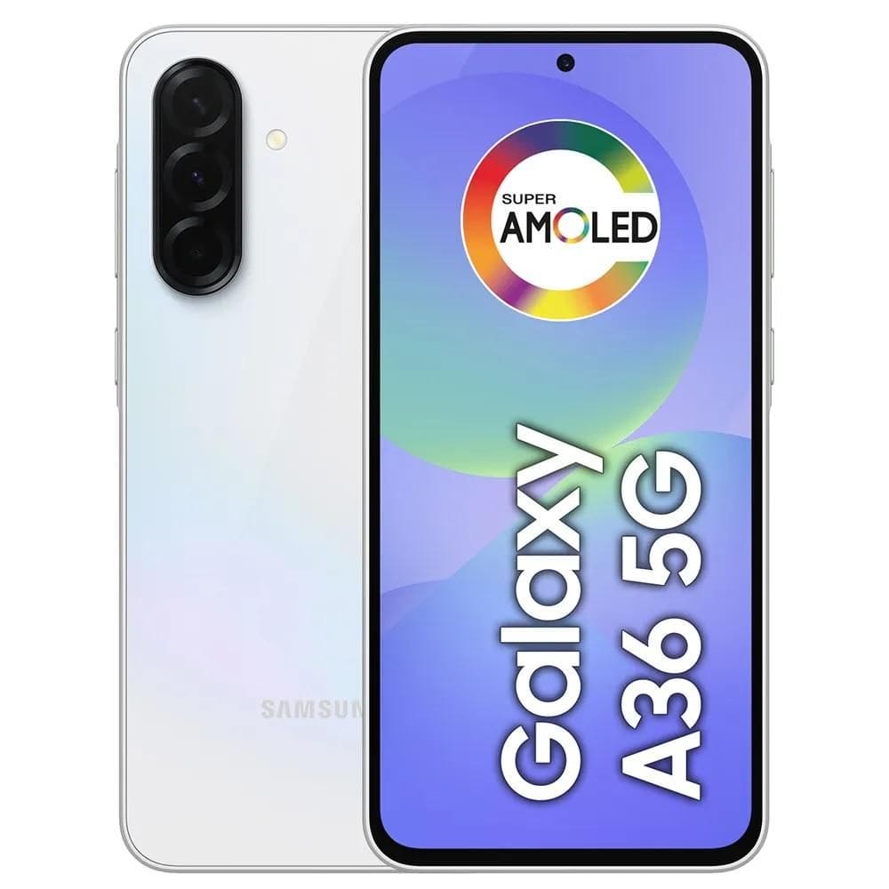 Smartphone Samsung Galaxy A36 5G 128GB 6GB RAM Câmera Tripla Traseira de até 50MP Selfie 12MP Tela 6.7”-Branco