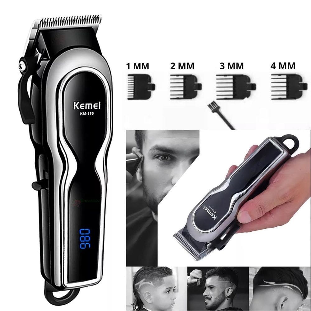 Aparador De Cabelo Kmei Km-119 Moderna E Precisa Para Barba