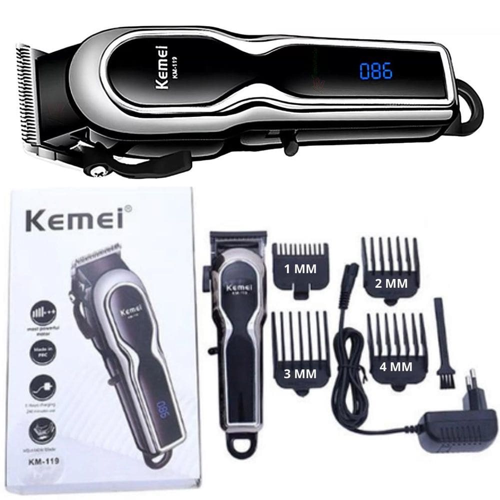 Máquina De Cortar Cabelo Kmei Km-119 Silenciosa Para Cabelo