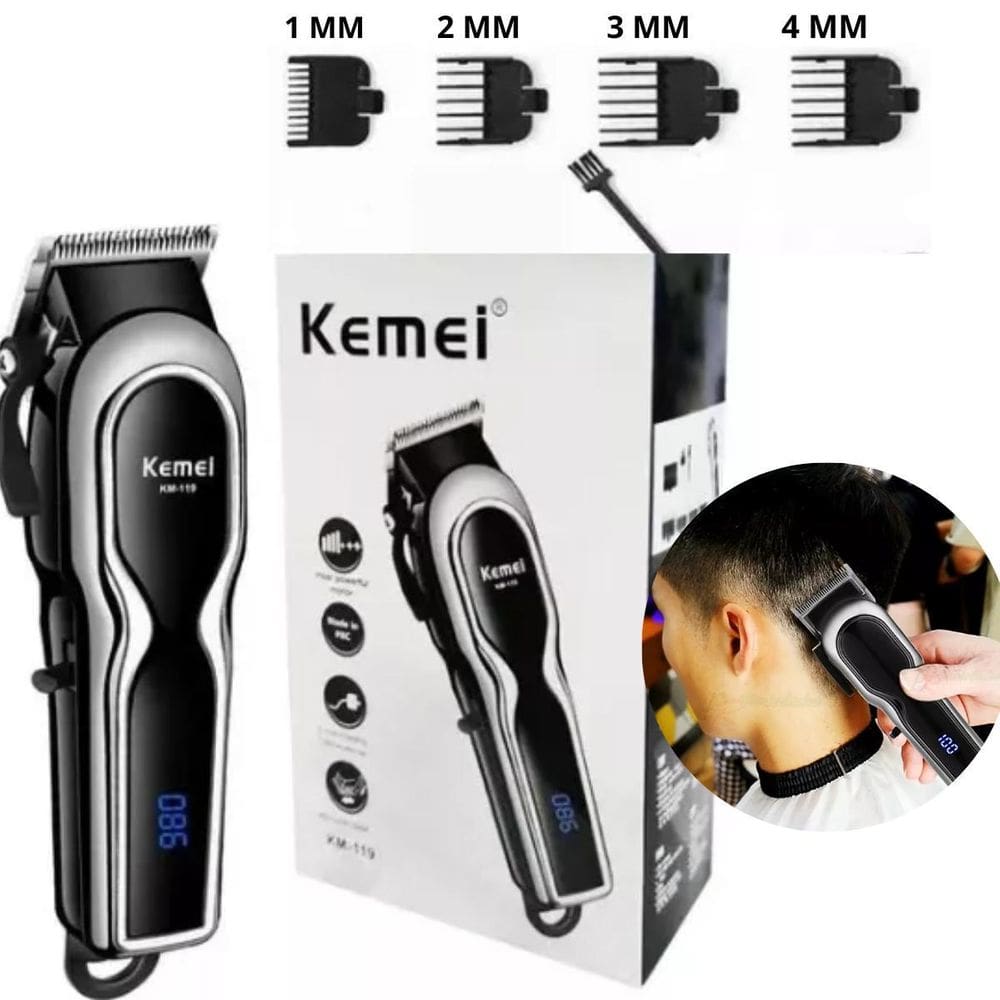 Máquina De Cortar Cabelo Kmei Km-119 Confiável Para Cabelo