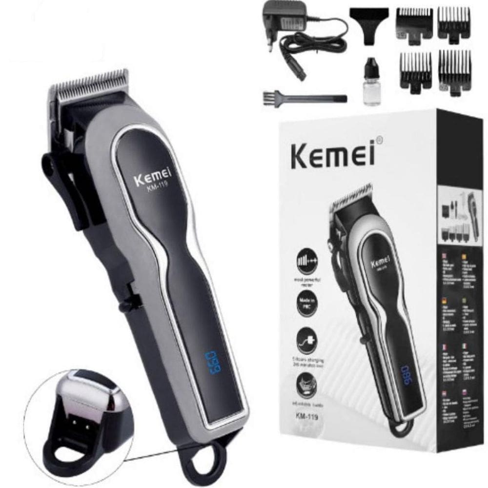 Máquina De Cortar Cabelo Kmei Km-119 Leve Para Pelos Faciais