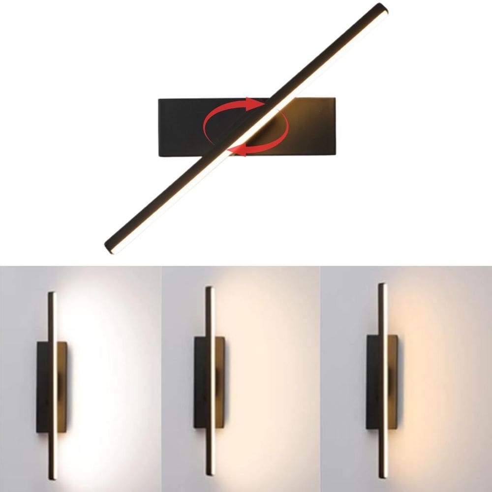 Luminária 30Cm Barra Linear Led 3 Cores Giratória 330 Graus