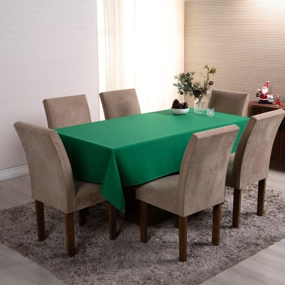 Toalha De Mesa Basic 1 Peça 1,45m X 1,40m 4 Lugares Tecido Oxford 100% Poliéster - Verde