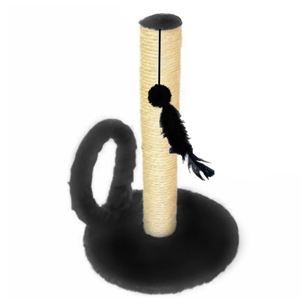 Arranhador Com Arco Pelucia Poste Sisal 40cm Redondo Preto