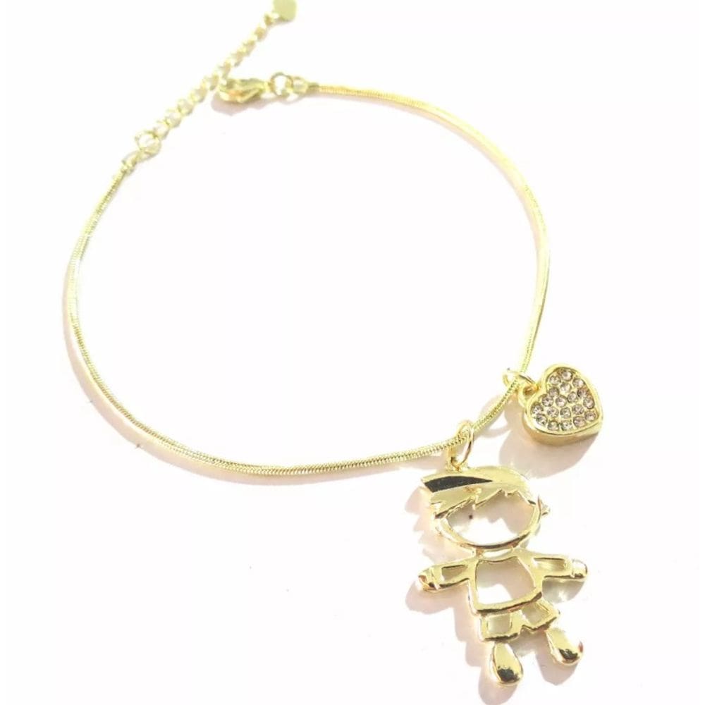 Pulseira Menino Filho Amado Folheado a Ouro 18k